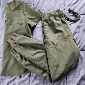 XS Olive Scrub Set